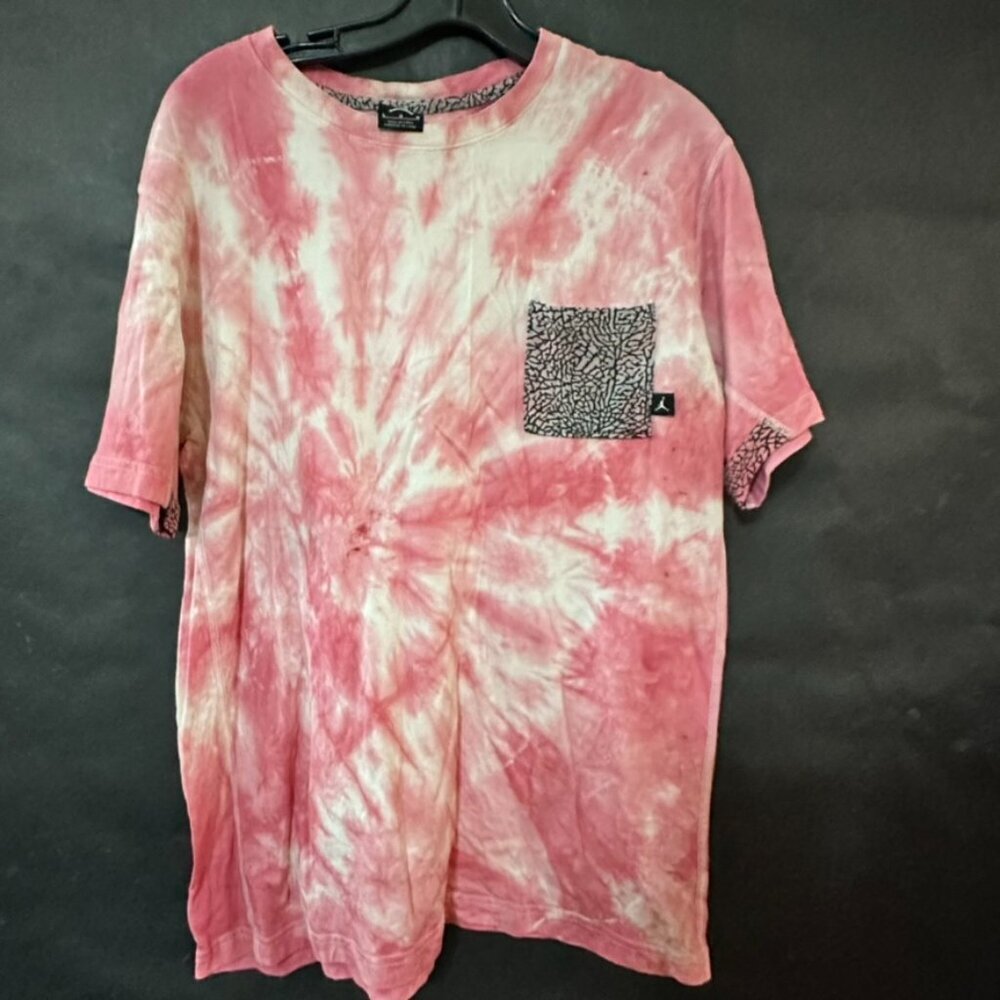 Air Jordan pink Nike tie Dye Pocket Tee Shirt T-shirt Handmade Size Large - Picture 3 of 6